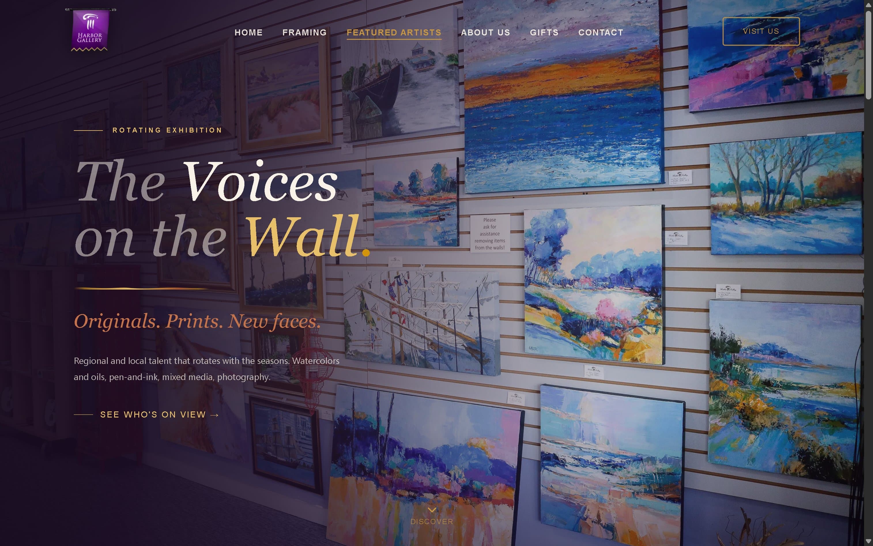 Harbor Gallery featured artists page